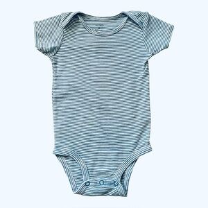 Carter’s casual one piece Boys 9 Months stripped white blue snaps cotton